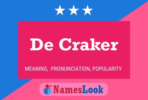 De Craker Naam Poster