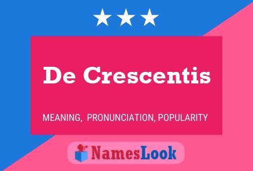 De Crescentis Naam Poster