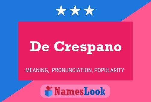 De Crespano Naam Poster