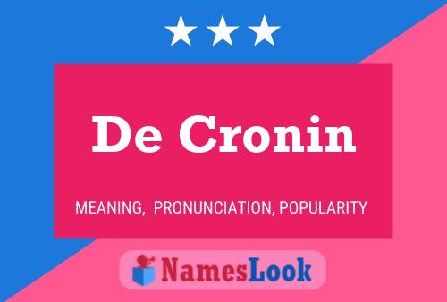 De Cronin Naam Poster