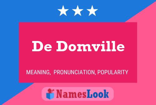 De Domville Naam Poster