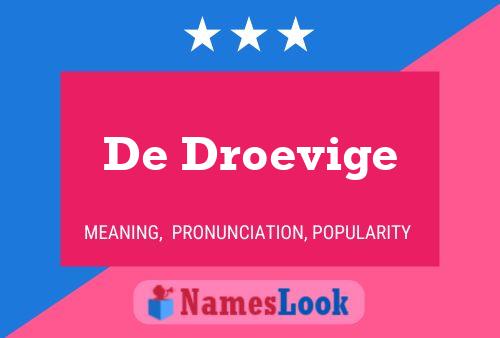 De Droevige Naam Poster