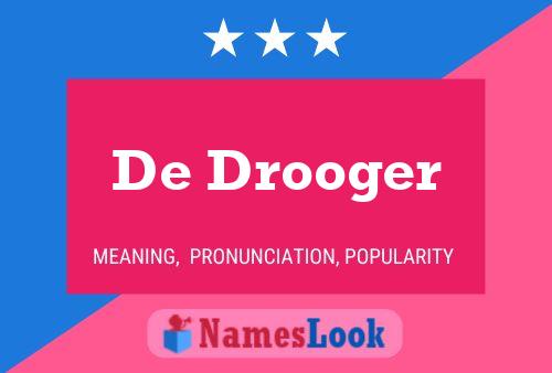 De Drooger Naam Poster