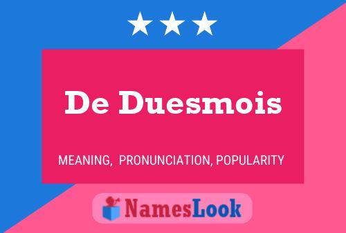 De Duesmois Naam Poster