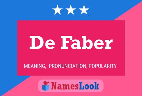 De Faber Naam Poster