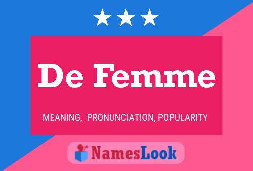 De Femme Naam Poster