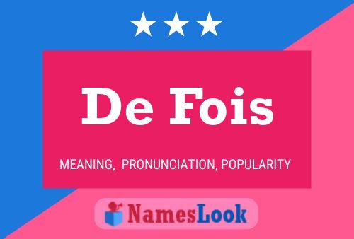 De Fois Naam Poster