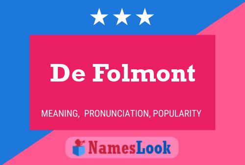 De Folmont Naam Poster