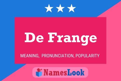 De Frange Naam Poster