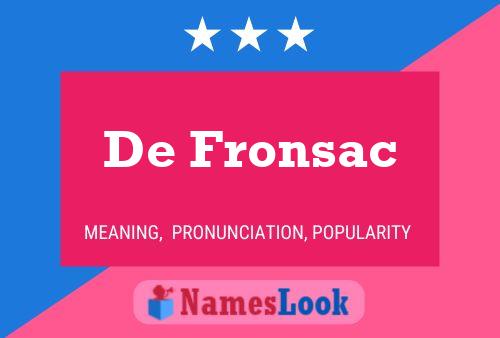 De Fronsac Naam Poster