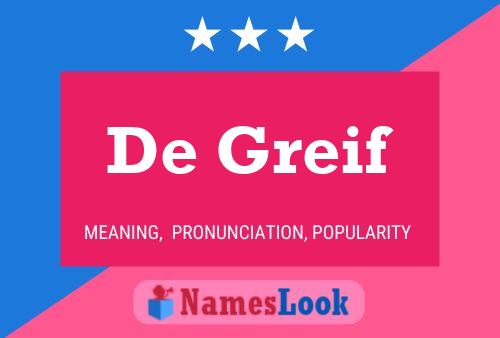 De Greif Naam Poster