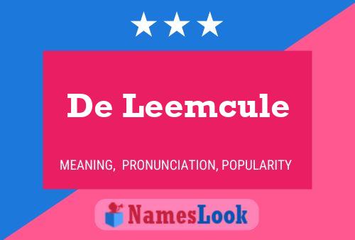 De Leemcule Naam Poster