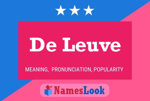 De Leuve Naam Poster