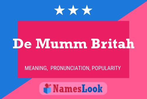 De Mumm Britah Naam Poster