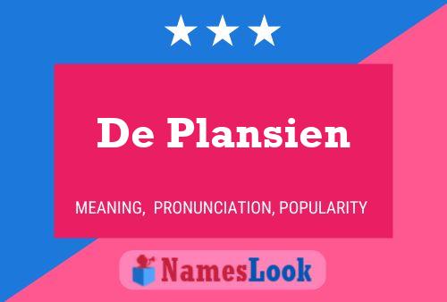 De Plansien Naam Poster