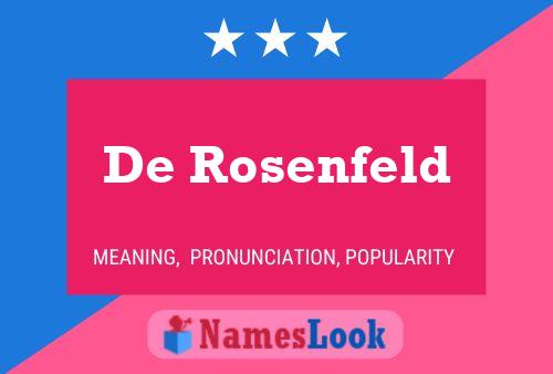 De Rosenfeld Naam Poster