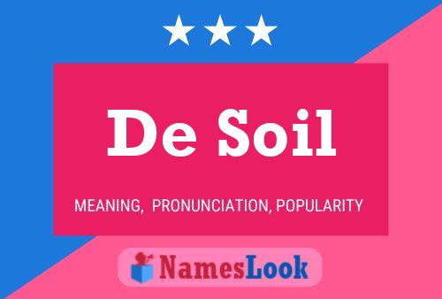 De Soil Naam Poster