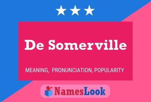 De Somerville Naam Poster