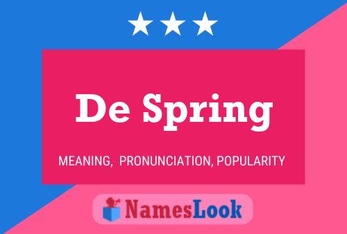 De Spring Naam Poster