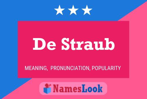 De Straub Naam Poster