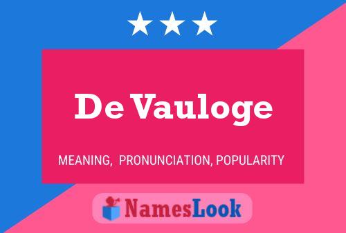 De Vauloge Naam Poster