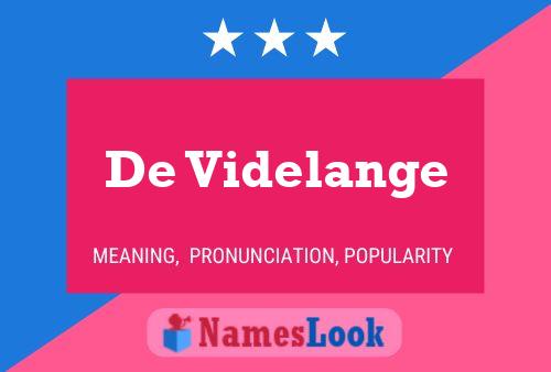 De Videlange Naam Poster