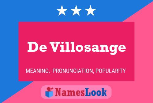 De Villosange Naam Poster