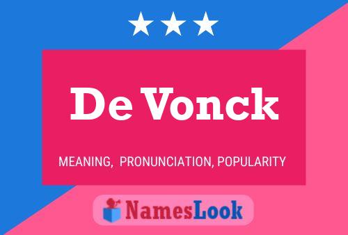 De Vonck Naam Poster