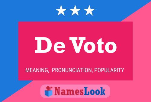 De Voto Naam Poster