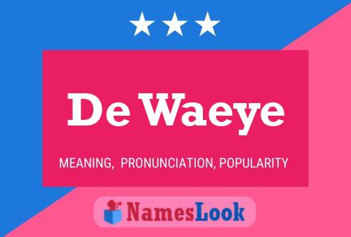 De Waeye Naam Poster