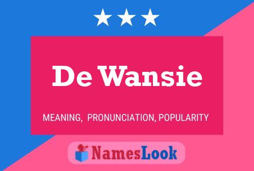 De Wansie Naam Poster