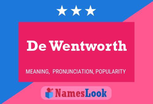 De Wentworth Naam Poster