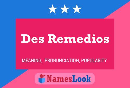 Des Remedios Naam Poster