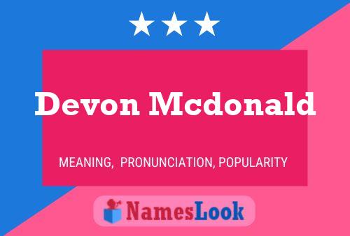 Devon Mcdonald Naam Poster