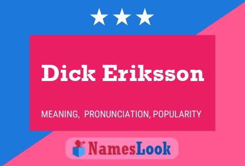 Dick Eriksson Naam Poster