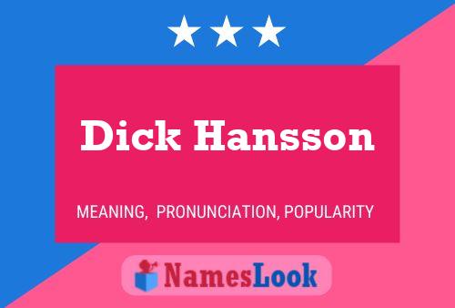 Dick Hansson Naam Poster