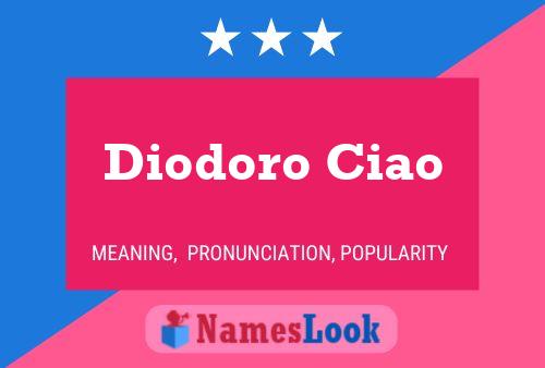 Diodoro Ciao Naam Poster