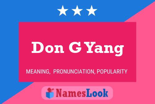 Don G Yang Naam Poster