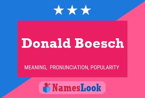 Donald Boesch Naam Poster