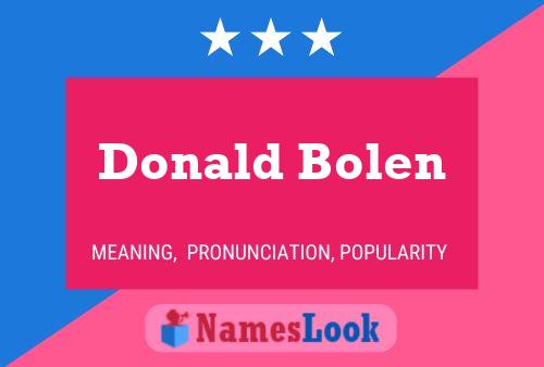 Donald Bolen Naam Poster