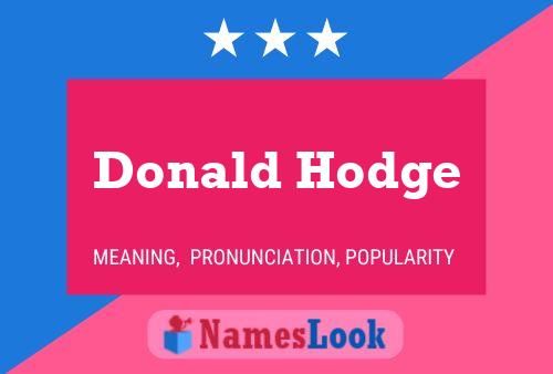 Donald Hodge Naam Poster