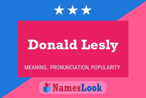 Donald Lesly Naam Poster