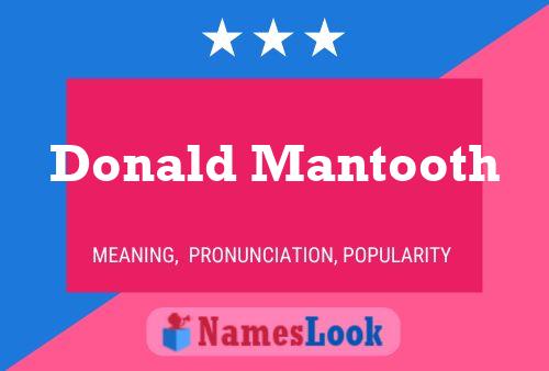 Donald Mantooth Naam Poster