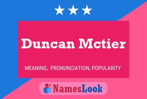 Duncan Mctier Naam Poster