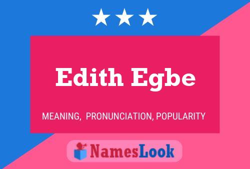 Edith Egbe Naam Poster