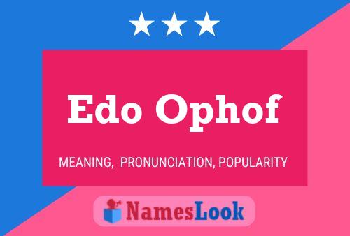 Edo Ophof Naam Poster