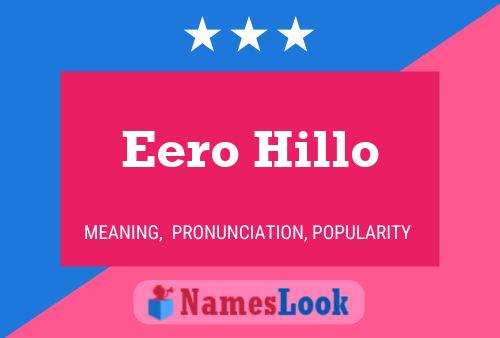 Eero Hillo Naam Poster