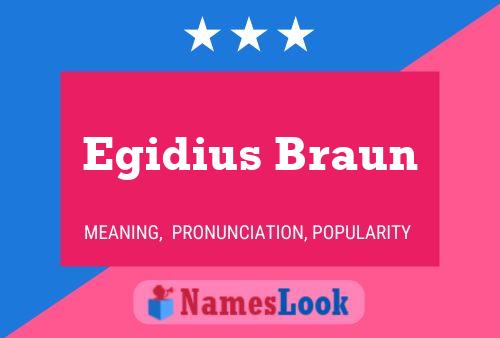 Egidius Braun Naam Poster