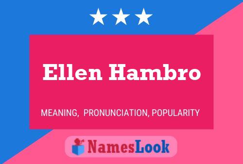 Ellen Hambro Naam Poster