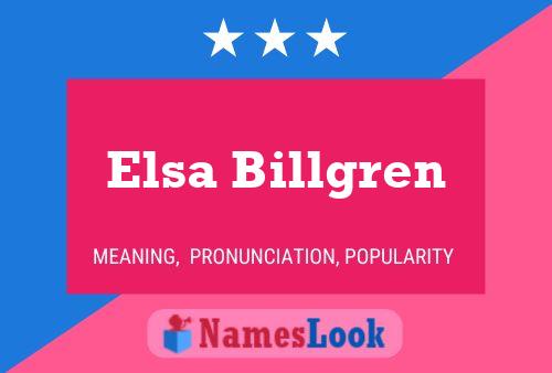 Elsa Billgren Naam Poster